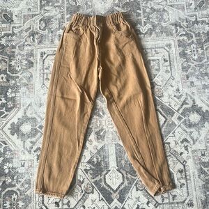 Paper Bag Waist Camel Denim Pants